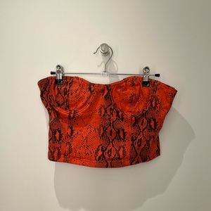 Superdown Denim Bustier Top